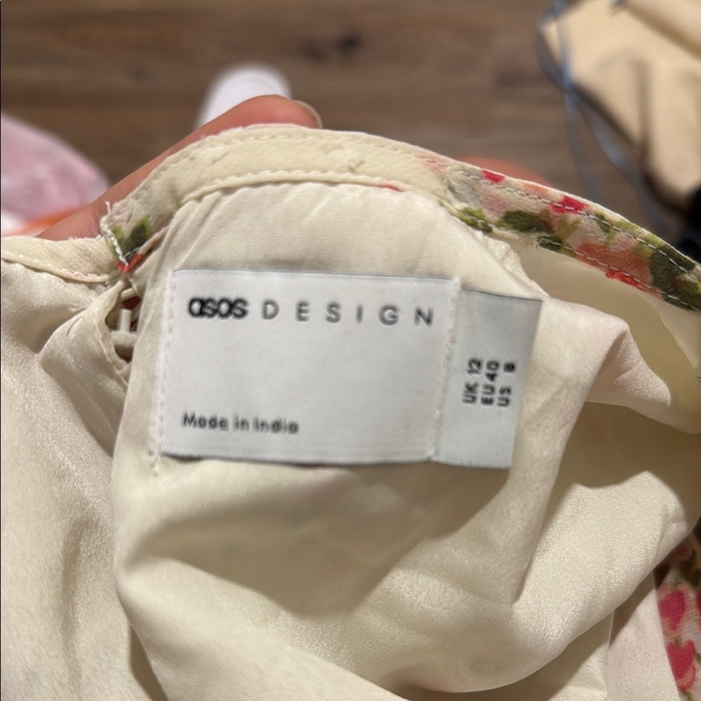 ASOS Design Cream and Pink Floral Dress